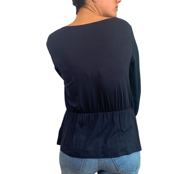 Deletta Navy Blue Ruffle Blouse - Picture 3 of 7